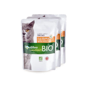 Pochons bio à la volaille et aux légumes - pour chat