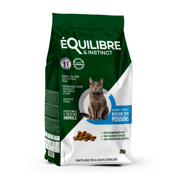 Croquettes pour chat stérilisé au poisson 2 kg